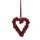 Hänger Herz Rote Beeren Weihnachten 12x14 cm aus Polyester - Herzanhänger, Türdeko Advent, Weihnachtsdeko