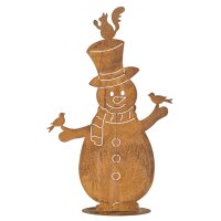 Gartendeko Schneemann H:53 cm mit Vögeln und...