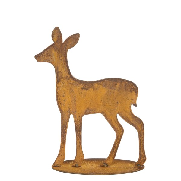 Dekofigur Hirschkuh H:25 cm im Rost Design - Rostfigur für den Garten, Gartendeko, Weihnachtsdeko, Winterdeko Jäger
