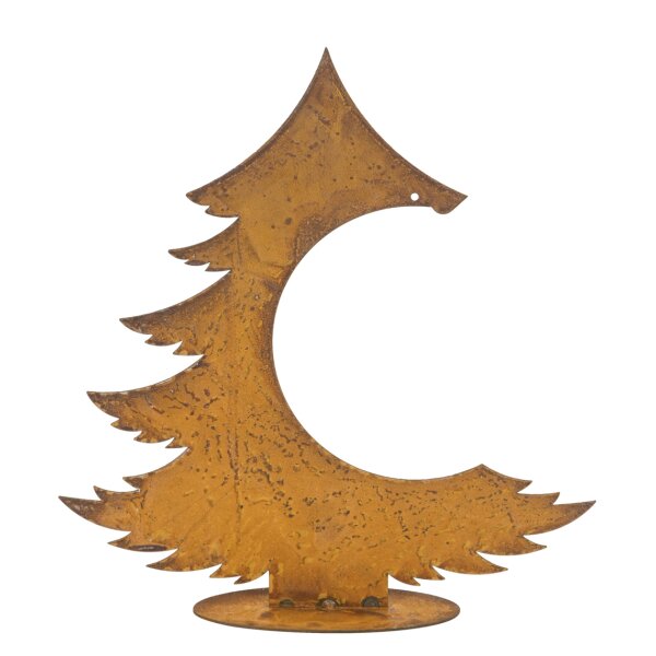 Gartendeko Tanne Weihnachtsbaum mit Aussparung für Baumschmuck H:30,5 cm im Rost Design - Tannenbaum Winter, Rostfigur für den Garten, Deko Weihnachten, Metalldeko