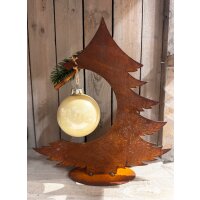 Gartendeko Tanne Weihnachtsbaum mit Aussparung für Baumschmuck H:30,5 cm im Rost Design - Tannenbaum Winter, Rostfigur für den Garten, Deko Weihnachten, Metalldeko