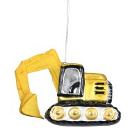 Baumschmuck Bagger, gelb - Baumkugel für...