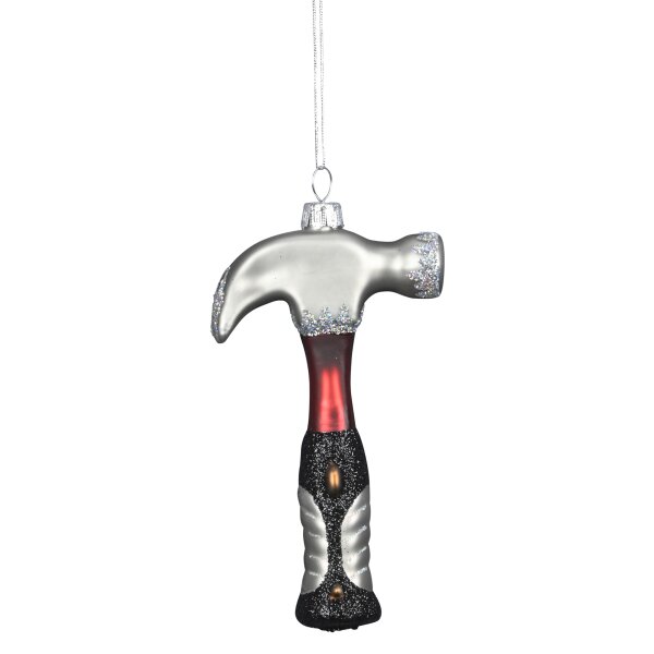 Baumschmuck Hammer - Baumdeko Werkzeug für Handwerker, Weihnachtsdeko Männer, Christbaumkugel, Weihnachten
