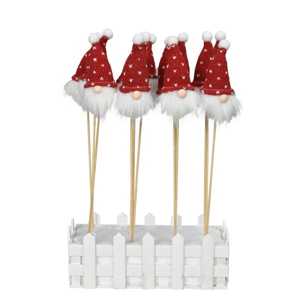 Blumenstecker Nikolaus Weihnachtsmann (2er Set) - Weihnachtsdeko, Pflanzstecker, Blumen Deko Advent, Weihnachten