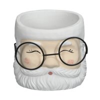 Deko Zement Blumentopf Weihnachtsmann mit Brille H:10 cm...