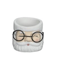 Deko Zement Blumentopf Weihnachtsmann mit Brille H:7,5 cm...