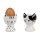 Eierbecher Katze Kitty (2er Set) - Eierhalter Katzen Keramik, Tischdeko Ostern, Frühstückseier für Katzenfreunde