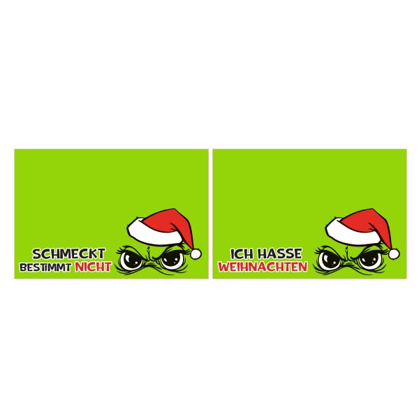 Filz Tischset Muffel "Ich hasse Weihnachten", 2er Set - Platzmatte Festtagsmuffel, Platzset, Tischmatte, Filzset