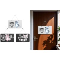 Türschild Miesekatze (3er Set) 21x14 cm - "Ich...