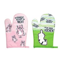 Topfhandschuh Topflappen Miesekatze (2er Set) -...