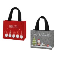 Filztasche Geschenktasche Weihnachten (2er Set) rot, grau...