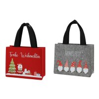 Filztasche Geschenktasche Weihnachten (2er Set) rot, grau...