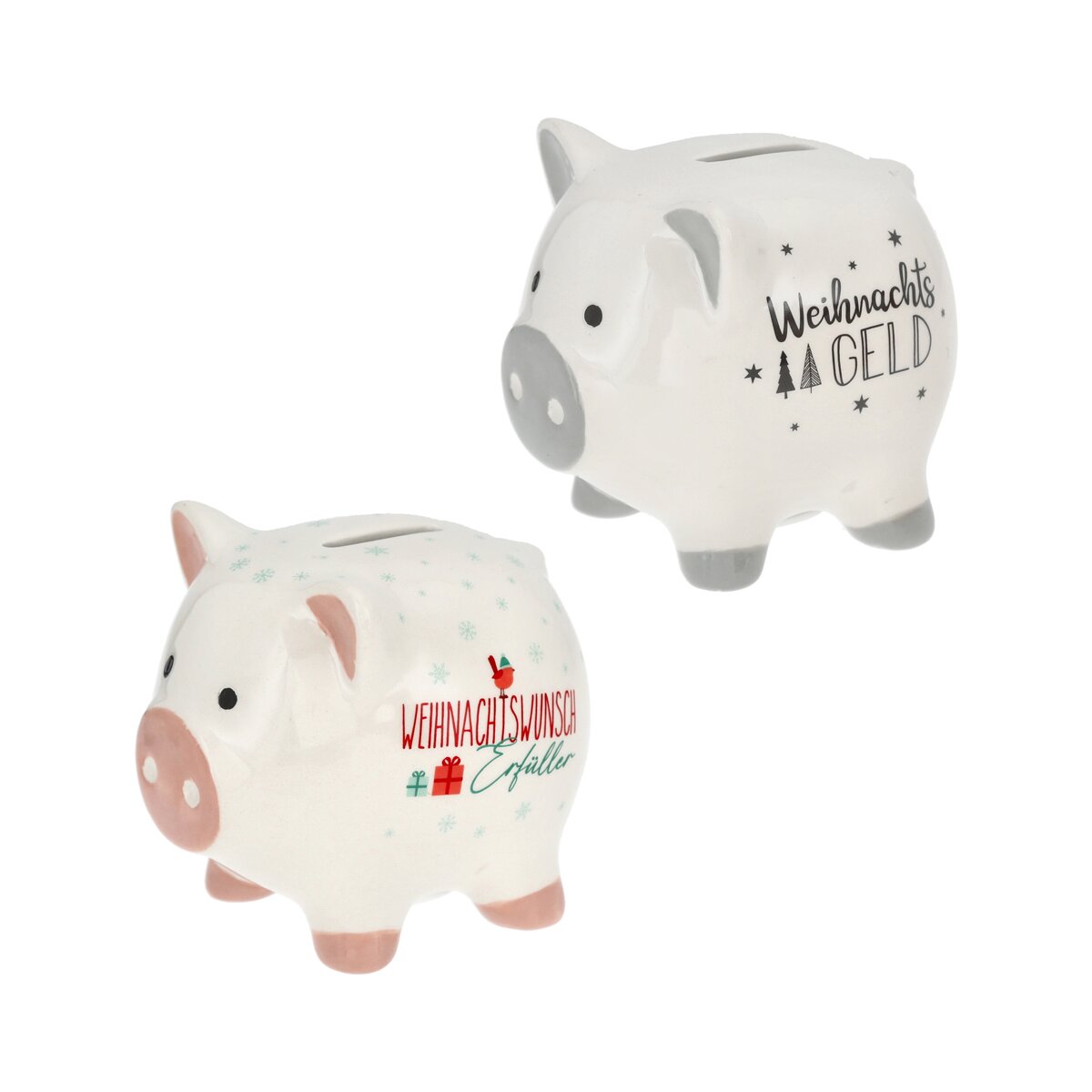 Sparschwein Weihnachten (2er Set) aus Keramik