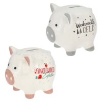 Sparschwein Weihnachten (2er Set) aus Keramik -...