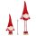 Wichtel mit Sternmütze und Teleskopbeinen (72-105 cm) rot-weiss - Weihnachten Deko, Weihnachtswichtel, Winterdeko, Weihnachtsdeko