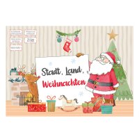 Spiel "Stadt, Land, Weihnachten" - Block mit 20 Blatt und 18 Fragen rund um Weihnachten - Unterhaltung, Weihnachtsspiel, Wichtelgeschenk, Quiz