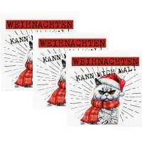 Servietten XMAS Cat 3 x 20er Pack (33x33 cm)...