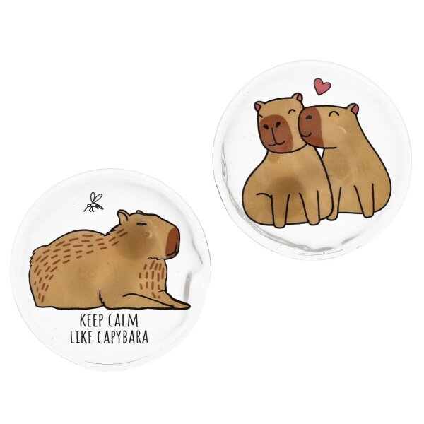 Taschenwärmer Capybara (2er Set) -  Wichtelgeschenk Wasserschwein, Meerschweinchen, Handwärmer Winter, Taschenheizkissen