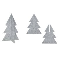 3D Filz Tannenbaum zum Stellen H:40 cm in Hellgrau -...