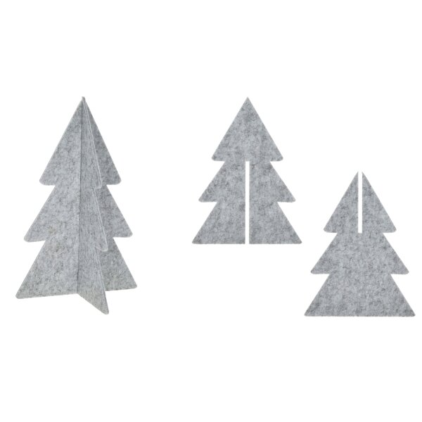 3D Filz Tannenbaum zum Stellen H:30 cm in Hellgrau - Weihnachtsdeko, Weihnachtsbaum, Weihnachten Dekoration, Adventsdeko, Winterdeko