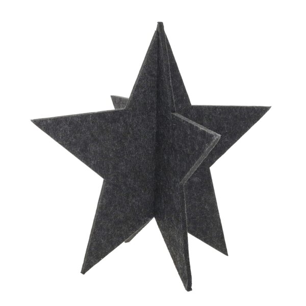 3D Filz Stern zum Stellen D:20 cm in Anthrazit - Weihnachtsdeko, Weihnachtsbaum, Weihnachten Dekoration, Adventsdeko, Winterdeko