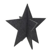 3D Filz Stern zum Stellen D:20 cm in Anthrazit -...