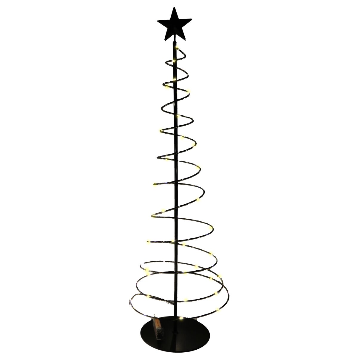 XL LED Deko Tanne aus Metall, schwarz H:60 cm
