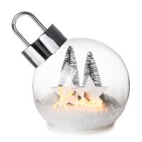 LED Glaskugel Weihnachtskugel X-MAS mit Stern D:11 cm zum...