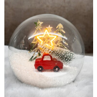 LED Glaskugel Leuchtender Stern mit Auto D:11 cm zum...