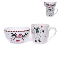 Tasse & Schale Weihnachtselch (2er Set) stapelbar aus...