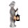 Deko 3D Gartenfigur Erdmännchen mit Mütze und Kerzen Laterne H:39 cm aus Magnesia - Figur Weihnachten, Kerzenlicht, Winterdeko, Gartendekoration, Statue