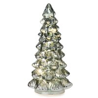 LED Tannenbaum aus Glas, grün H:24 cm mit Timer -...