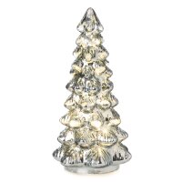 LED Tannenbaum aus Glas, klar - innen silber metallic...