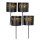 Teelichthalter Adventskranz Schriftzug 1-4 (4er Set) 10,5x5 cm Metall schwarz - Bodenstecker Windlicht Adventskranz, Weihnachsdeko, Kerzenhalter