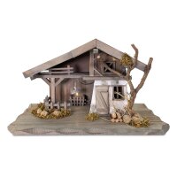 Krippe Krippenstall Maurach aus Holz mit Licht 38x18x21...