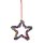 Glöckchenstern 17x16 cm zum Hängen aus Aluminium - Deko Hänger Stern mit bunten Glöckchen, Weihnachtsdeko, Winterdeko, Advent, Deko Weihnachten, Türdeko