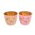 Windlicht Frohe Ostern (2er Set) orange, pink aus Metall H:8,5 cm - Tischdeko Osterzeit, Frühling, Teelichthalter, Kerzenhalter, Deko Garten, Terrasse