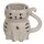 Tasse Becher Katze, weiss 13x11 cm aus Steingut - Kaffee Tassen, Kaffeebecher, Kaffeetasse, Teetasse, Katzen