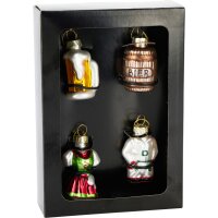 Baumschmuck Oktoberfest (4er Set) - Dirndl, Lederhose,...