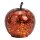 Dekoleuchte Apfel (S) Glas, Metallic Rot, Apfel Lampe mit 20 LED - Lichterkette, Dekolampe, Tischleuchte, Apfellampe