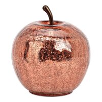 Dekoleuchte Apfel (S) Glas, Metallic Pink, Apfel Lampe mit 20 LED - Lichterkette, Dekolampe, Tischleuchte, Apfellampe
