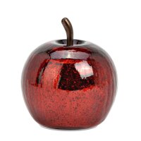 Dekoleuchte Apfel (XS) Glas, Metallic Rot, Apfel Lampe mit 10 LED - Lichterkette, Dekolampe, Tischleuchte, Apfellampe