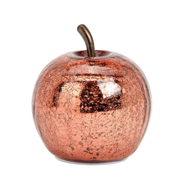 Dekoleuchte Apfel (XS) Glas, Metallic Pink, Apfel Lampe mit 10 LED - Lichterkette, Dekolampe, Tischleuchte, Apfellampe