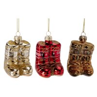 Baumschmuck Schneeschuhe Snow Boots (3er Set) rot, gold,...