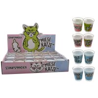 Schnapsglas Miesekatze (4er Set) mit coolen Sprüchen...