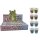 Schnapsglas Miesekatze (4er Set) mit coolen Sprüchen - Schnaps Glas Katze, Party Stamperl, Pinnchen, Shotglas, Wichtelgeschenk