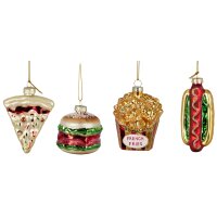 Baumschmuck Fast Food (4er Set) - Pommes, Hot Dog,...