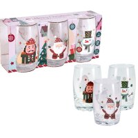 Trinkglas Weihnachten - Schneemann, Santa, Nussknacker -...