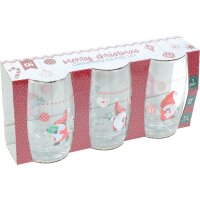 Trinkglas Weihnachtswichtel Weihnachten 250 ml (3er Set)...