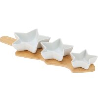 Weihnachtliches 4-teiliges Servierset mit Tablett & 3...